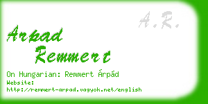 arpad remmert business card